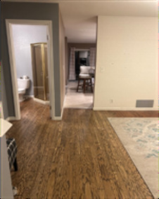 Hallway to kitchen, before renovation