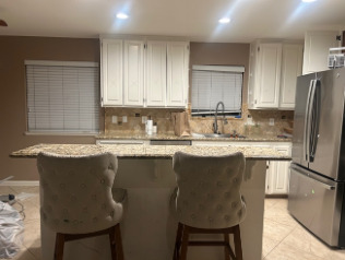 Kitchen toward the windows, before renovation